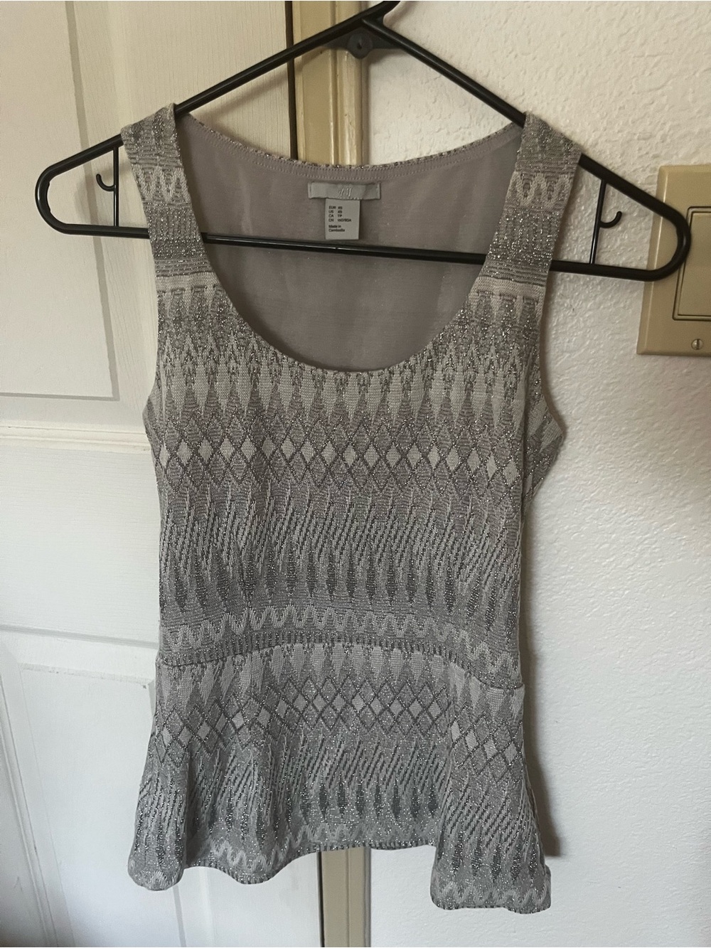 H&M Silver Gray Knit Tank Top